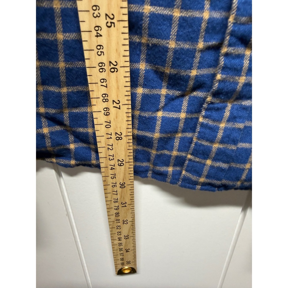 St Johns Bay Mens Super Soft Flannel Shirt Navy Blue Tan Grid FA23SJB1027A L - Picture 5 of 11
